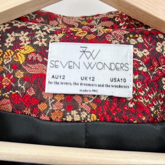 Seven Wonders tapestry micro floral blazer size 10 - Picture 8 of 8